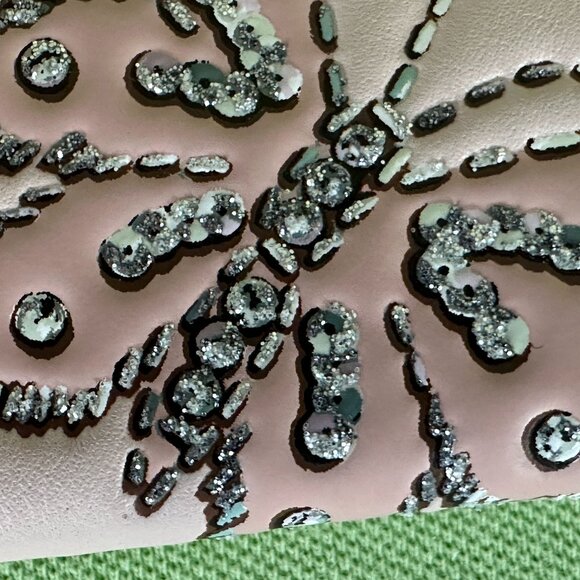 COACH CORNER ZIP WRISTLET LEATHER WITH SPARKLY BUTTERFLY PRINT:NWT CCJ72 - Picture 7 of 11